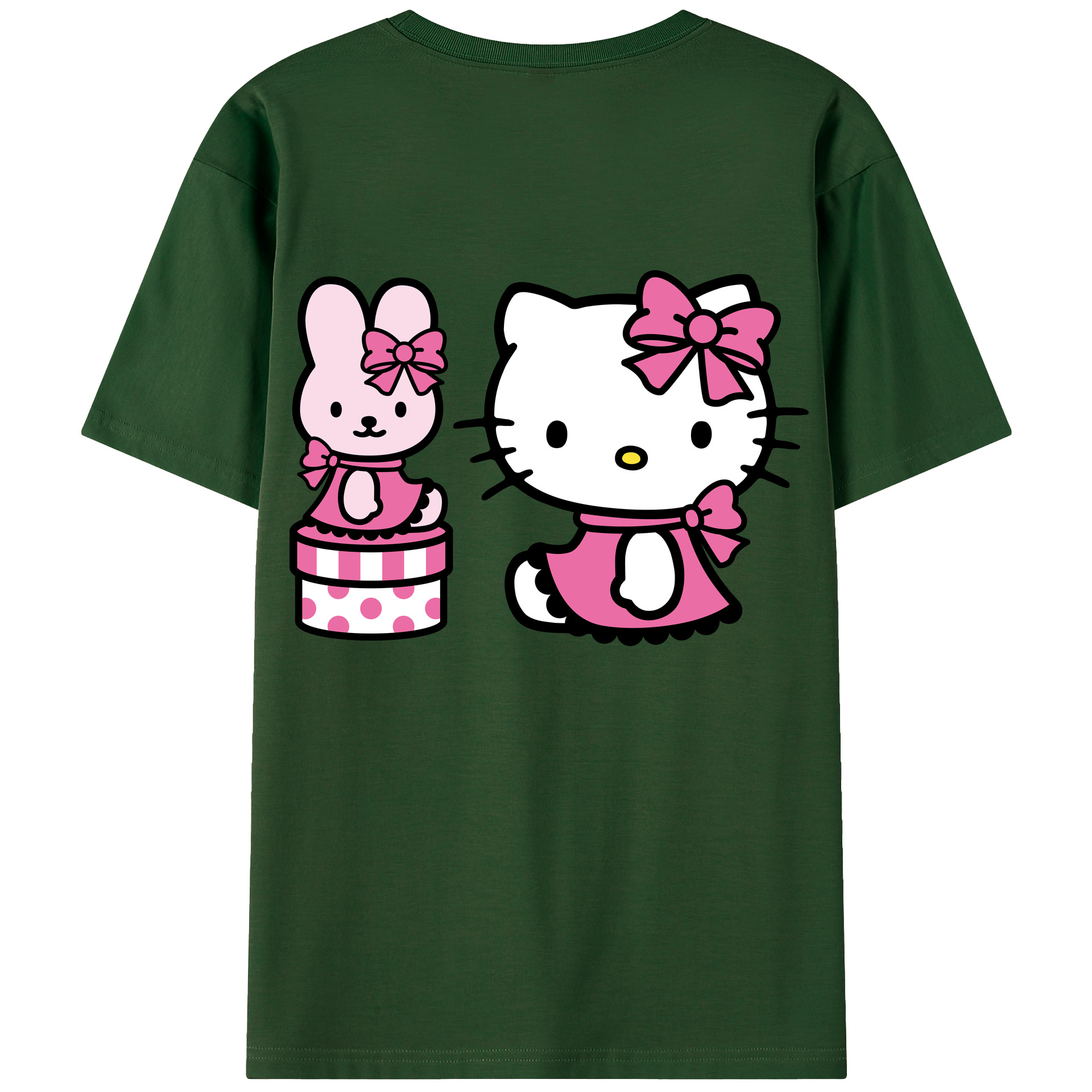 （画像用） Hello Kitty ハローキティ 綿100％半袖Tシャツ（背面プリント）